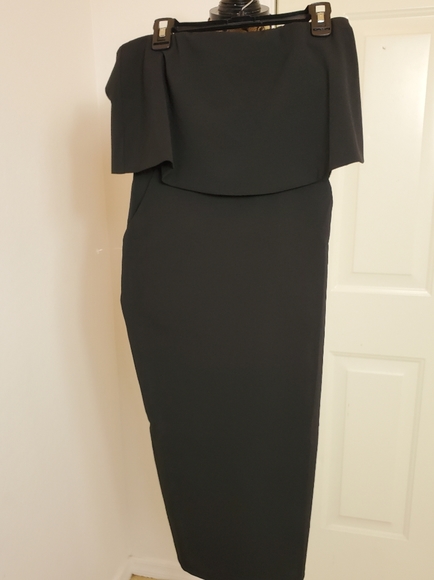 Lulu's Navy Blue Strapless Midi Dress - Picture 7 of 9